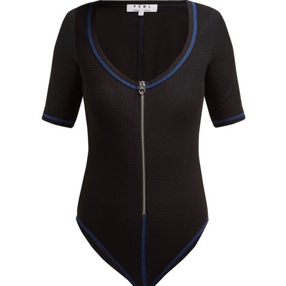 Proenza Schouler Scoop neck stretch jersey quilt soft bodysuit top black - Picture 15 of 15